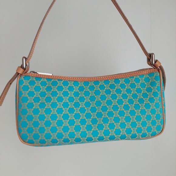 CELINE Turquoise Macadam Mini Shoulder Bag - Picture 5 of 17